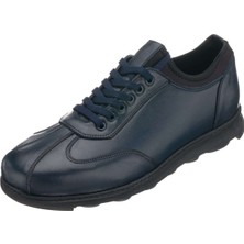 Costo Shoes  AG1002 Lacivert Büyük Numara Dana Derisi Rahat Geniş Kalıp Erkek Bot