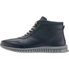 Costo Shoes  AG7044 Lacivert Büyük Numara Dana Derisi Rahat Geniş Kalıp Erkek Bot
