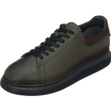 Costo Shoes M.queen Tarzı Haki  Üst Kalite Ekstra Rahat Kalıp Vip Deri Büyük Numara Erkek Spor Ayakkabı