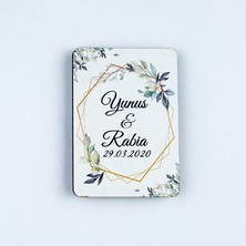Anı Ahşap Uv Baskılı Magnet Nikah Süsü 50'li