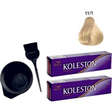 Koleston Tüp Saç Boyası 11/1 Açık Küllü Sarı 2'li + Boyama Seti