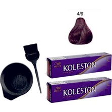 Koleston Tüp Saç Boyası 4/6 Kızıl Viyole 2'li + Boyama Seti