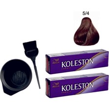 Koleston Tüp Saç Boyası 5/4 Açık Kestane 2'li + Boyama Seti