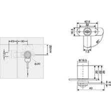 Canex Mandallı Çift Kapak Kilidi  D 16 mm x L 22