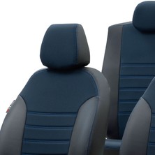 Otom Seat Altea Xl 2004-2015 Özel Üretim Koltuk Kılıfı Paris Design Mavi - Siyah