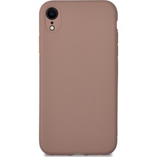 KZY Apple iPhone Xr Kılıf Kamera Korumalı Premier Silikon Kapak Kahverengi