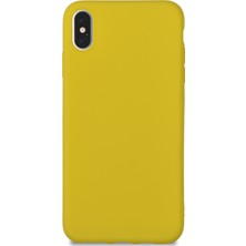 KZY Apple iPhone Xs Max Kılıf Kamera Korumalı Premier Silikon Kapak Sarı