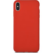 KZY Apple iPhone Xs Max Kılıf Kamera Korumalı Premier Silikon Kapak Kırmızı