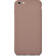 KZY Apple iPhone 6 Plus Kılıf Kamera Korumalı Premier Silikon Kapak Kahverengi