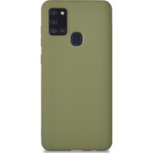 KZY Samsung Galaxy A21s Kılıf Kamera Korumalı Premier Silikon Kapak Su Yeşili