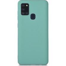KZY Samsung Galaxy A21s Kılıf Kamera Korumalı Premier Silikon Kapak Turkuaz