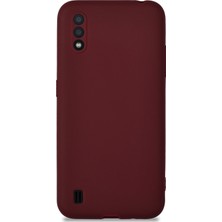KZY Samsung Galaxy M01 Kılıf Kamera Korumalı Premier Silikon Kapak Mürdüm