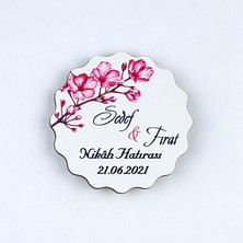 Anı Ahşap Uv Baskılı Magnet Nikah Süsü 50'li UV-134