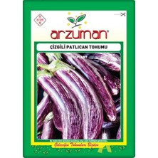 Arzuman Çizgili Patlıcan Tohumu (10 Gr) Alaca Patlıcan