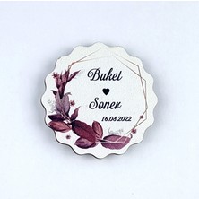 Anı Ahşap Uv Baskılı Magnet Nikah Süsü 50'li UV-149