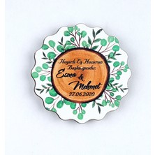 Anı Ahşap Uv Baskılı Magnet Nikah Süsü 50'li UV-141