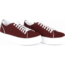 İntiwo  Deri Bordo Kadın Sneaker ITW465CRW