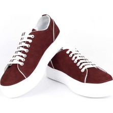 İntiwo  Deri Bordo Kadın Sneaker ITW465CRW