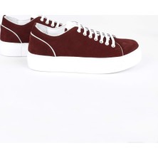 İntiwo  Deri Bordo Kadın Sneaker ITW465CRW