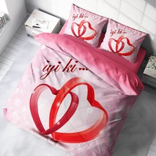 Monohome Sevgililer Günü Pamuk Saten Çift Kişilik Nevresim Takımı