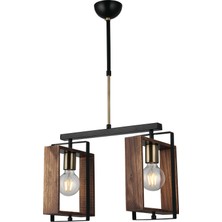 Lucea Karo 2'li Esk./Siyah Boyalı Sıralı Avize 2Xe27