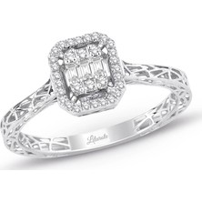 Lilarote 0.17 Ct. Modern Tasarım Baget Pırlanta Yüzük