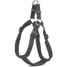 petzanya Konforlu Dokumadan El Yapımı Ronin Model Köpek Göğüs Tasması 3XL-3X75-85CM - Black