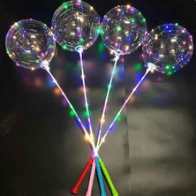 Parti Feneri Ledli Şeffaf Balon Çubuk Set 1 Adet