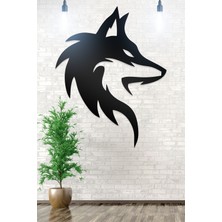 Ahwall Yalnız Kurt Figürlü Dekoratif Ahşap Tablo