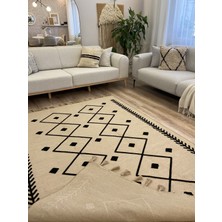 Rugs Modern Ute 5002 Black Kilim Siyah Nakışlı Jüt Natural