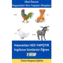 Okul Öncesi Hayvanları Kes – Yapıştır Etkinlik Kitap Seti 2 Kitap