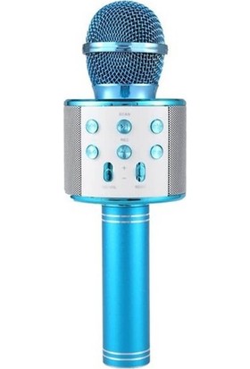 Wster WS-858 Mavi Bluetooth Karaoke Mikrofon