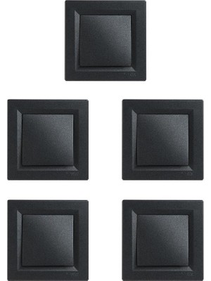 Schneider Electric Asfora Plus Tekli Anahtar Antrasit/siyah 5li Paket Çerçeve Dahil