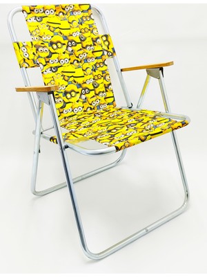 Ahşap Kolçaklı Katlanır Kamp Bahçe Plaj Sandalyesi