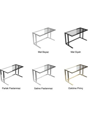 Evka Tekli Desk Çalışma Masası - Mat Beyaz Ayak Ceviz Mdflam