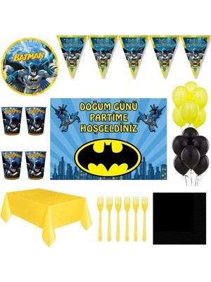 Batman Afişli Doğum Günü Parti Süsleri 16 Kişilik