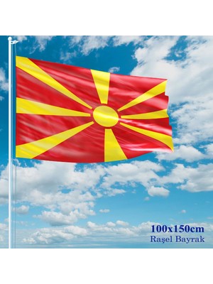 Asilmeydan Makedonya Bayrağı Raşel Kumaş 100 x 150 cm