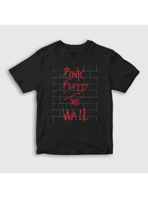 Presmono Unisex Çocuk Siyah The Wall Pink Floyd T-Shirt