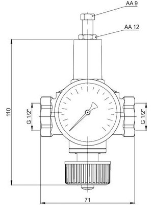 Pakkens Otomatik Kazan Dolum Vanası, Kontrol Vanası, Ayar Vanası Manometreli 1/2''