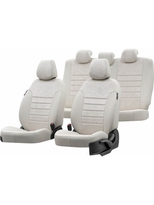 Otom Peugeot Rifter 2019-Sonrası Özel Üretim Koltuk Kılıfı Milano Design Fildişi