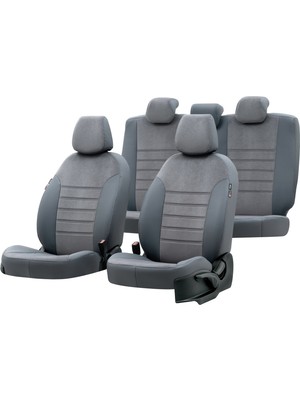 Otom Renault Clio Iı 1998-2005 Özel Üretim Koltuk Kılıfı London Design Koyu Gri