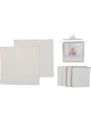 Eke Baby Renkli Oyalı 6'lı Paket Kız Bebek Ter Havlusu