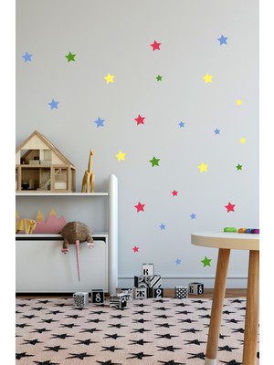 Renkli Yıldızlar Duvar Sticker Seti