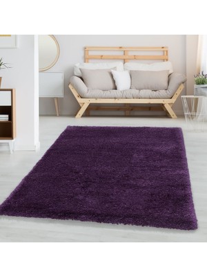 Carpettex Süpersoft Yumuşak Shaggy Halı 3 cm Hav Yüksekliği Düz Lila