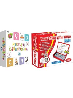 Ca Games Ca Harfleri Öğreniyorum + Diytoy Manyetik Tablet Alfabe (2'li Eğitici Set)