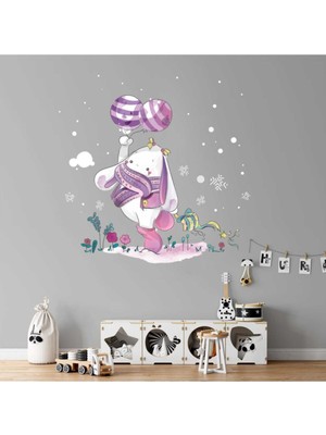 Kt Decoration Balonlu Tavşan Çocuk Odası Duvar Dekorasyonu