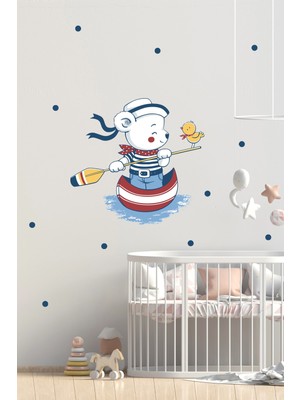 Kt Decoration Kaptan Ayıcık Duvar Sticker Seti