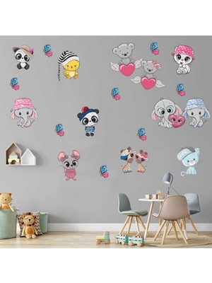 Kt Decoration Sevimli Yavrular Mega Set Dev Duvar Sticker