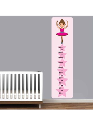 Kt Decoration Balerin Boy Ölçer Tek Parça Gelişim Tablosu Duvar Sticker