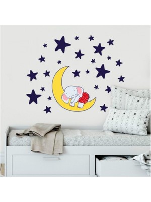 Kt Decoration Uyuyan Fil Duvar Sticker, Çocuk Odası Sticker,duvar Dekorasyonu